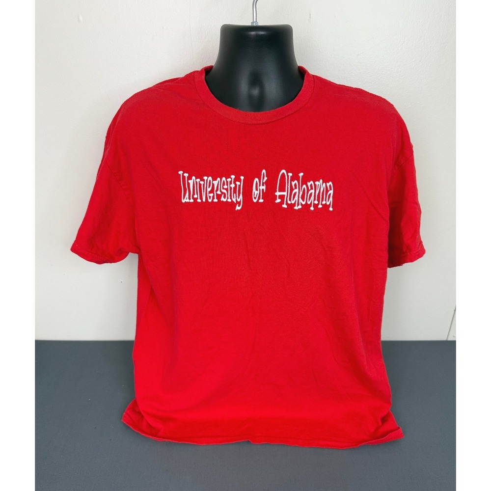 Gildan Men's University of Alabama Cotton Crew Neck Basic T-Shirt Red Size XL